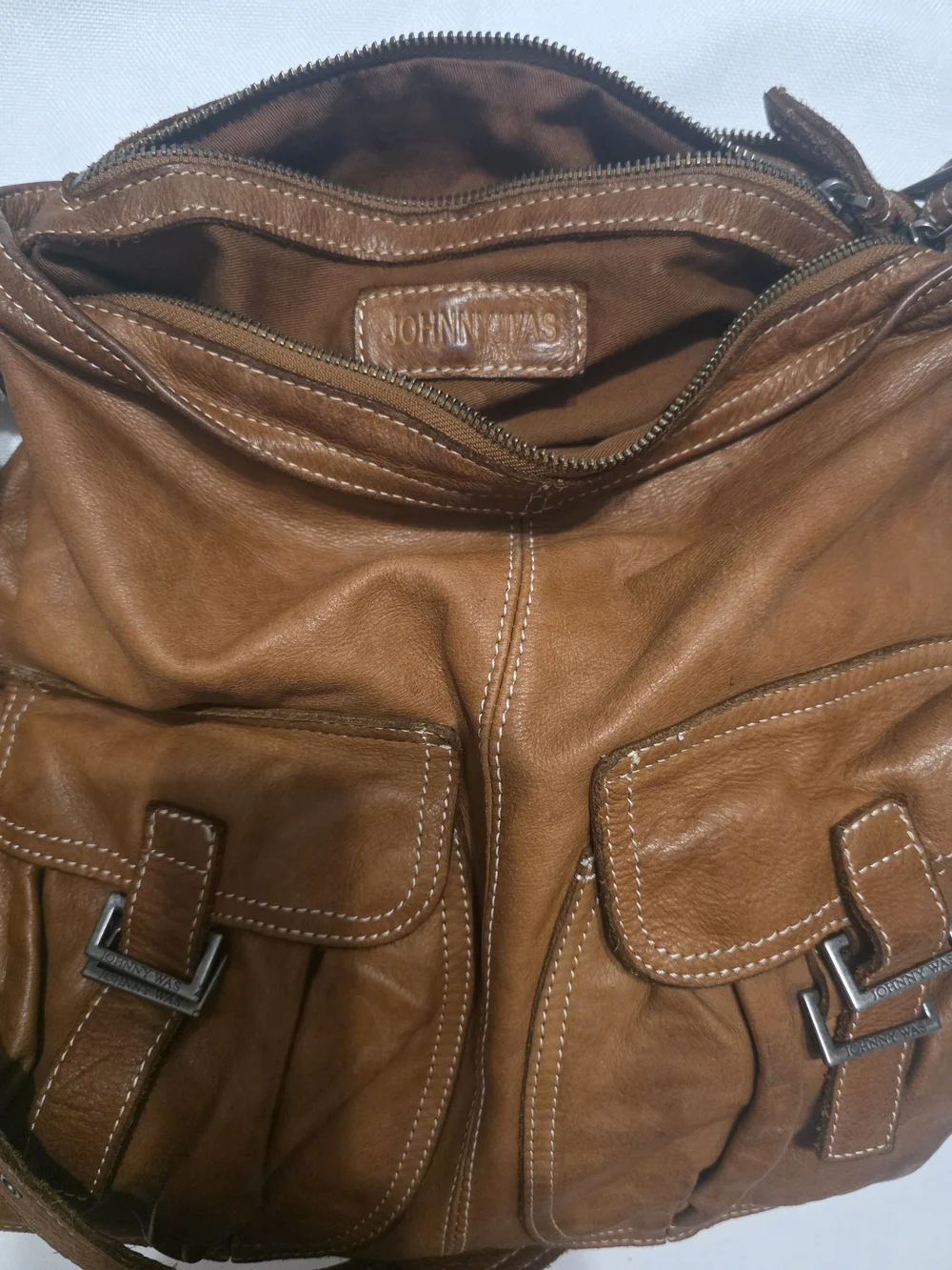 Vintage Johnny Was Hobo Brown Leather Women's Shoulder Bag